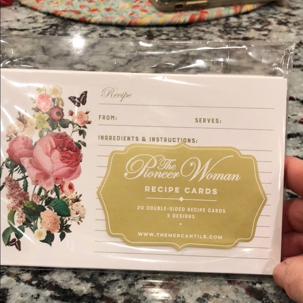 Pioneer woman blank Recipe cards